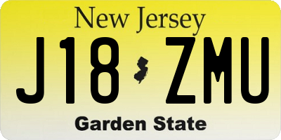 NJ license plate J18ZMU