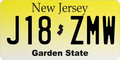 NJ license plate J18ZMW