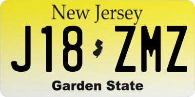 NJ license plate J18ZMZ