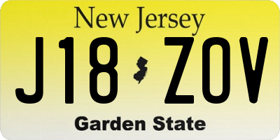 NJ license plate J18ZOV