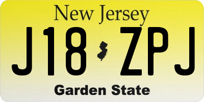 NJ license plate J18ZPJ