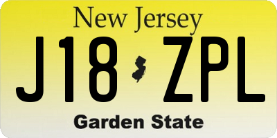 NJ license plate J18ZPL