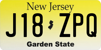 NJ license plate J18ZPQ
