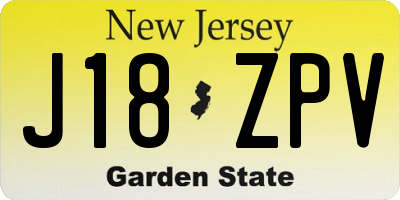 NJ license plate J18ZPV
