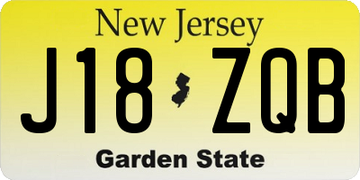 NJ license plate J18ZQB