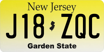 NJ license plate J18ZQC