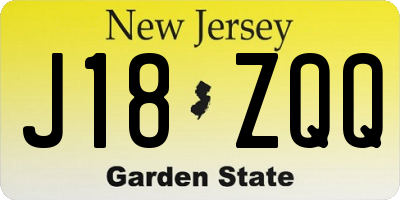 NJ license plate J18ZQQ