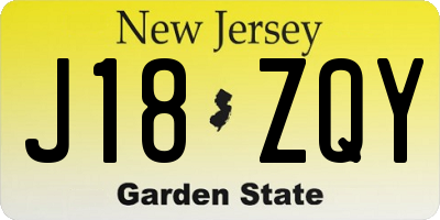 NJ license plate J18ZQY