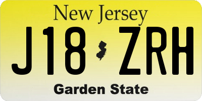 NJ license plate J18ZRH