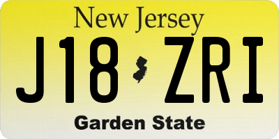 NJ license plate J18ZRI