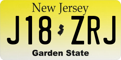 NJ license plate J18ZRJ