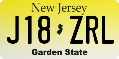 NJ license plate J18ZRL
