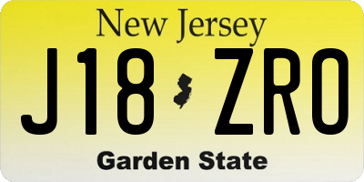NJ license plate J18ZRO