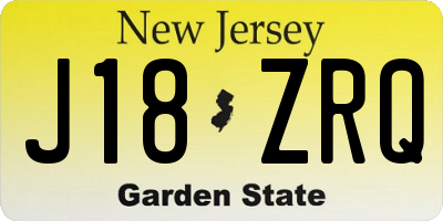 NJ license plate J18ZRQ