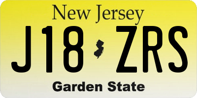 NJ license plate J18ZRS