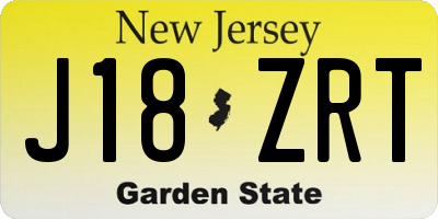 NJ license plate J18ZRT