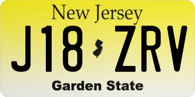 NJ license plate J18ZRV