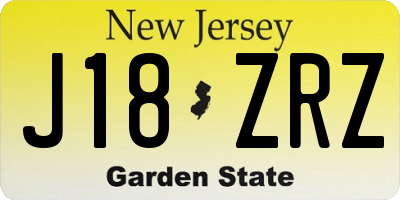 NJ license plate J18ZRZ