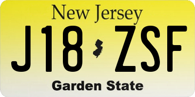 NJ license plate J18ZSF