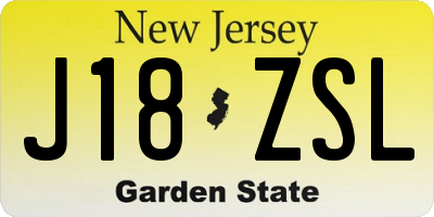 NJ license plate J18ZSL