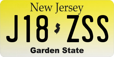 NJ license plate J18ZSS