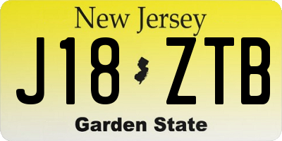 NJ license plate J18ZTB