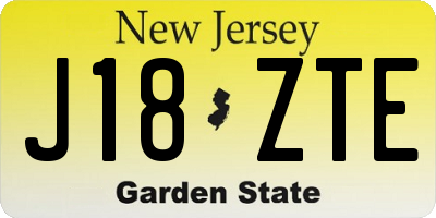 NJ license plate J18ZTE