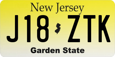 NJ license plate J18ZTK
