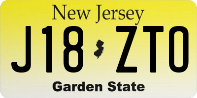 NJ license plate J18ZTO