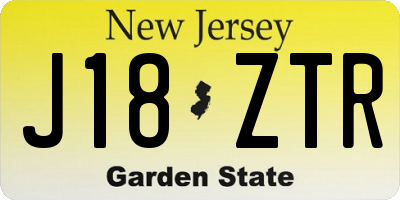 NJ license plate J18ZTR