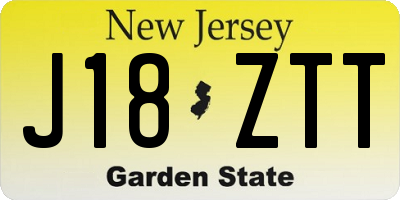NJ license plate J18ZTT