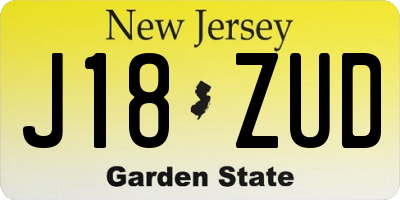 NJ license plate J18ZUD