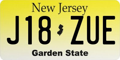 NJ license plate J18ZUE