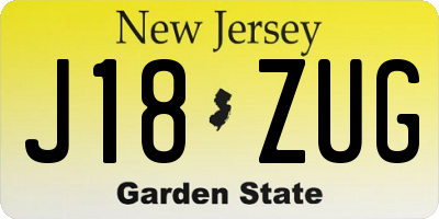 NJ license plate J18ZUG