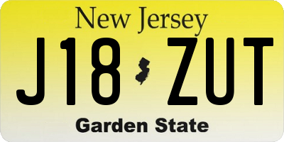 NJ license plate J18ZUT