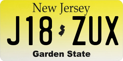 NJ license plate J18ZUX
