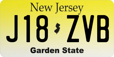 NJ license plate J18ZVB