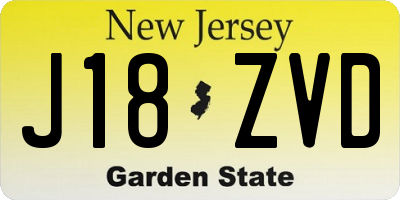 NJ license plate J18ZVD