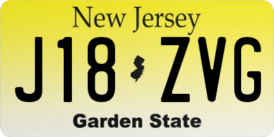 NJ license plate J18ZVG