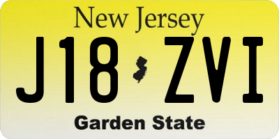 NJ license plate J18ZVI