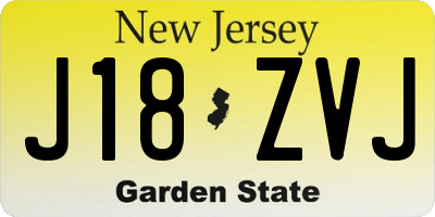 NJ license plate J18ZVJ