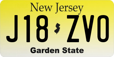 NJ license plate J18ZVO