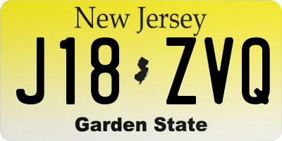 NJ license plate J18ZVQ
