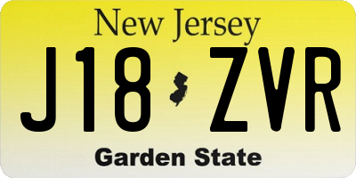 NJ license plate J18ZVR