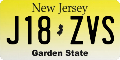 NJ license plate J18ZVS