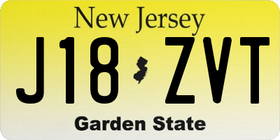 NJ license plate J18ZVT