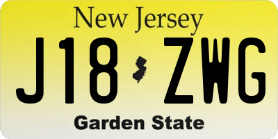 NJ license plate J18ZWG