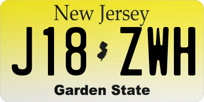 NJ license plate J18ZWH