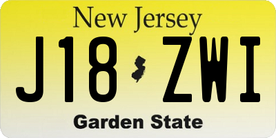 NJ license plate J18ZWI