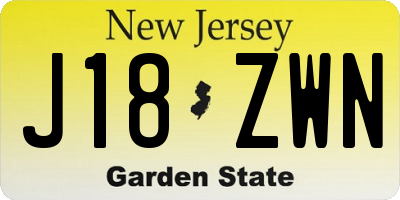 NJ license plate J18ZWN